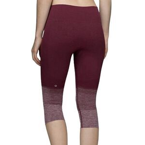 Lululemon Leggings Women's 6 Ebb to Street Crop   Athletic‎ Yoga Burgundy Gym